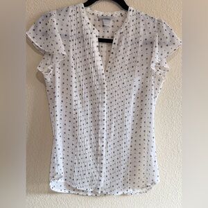 H&M White Blouse with Black Dots